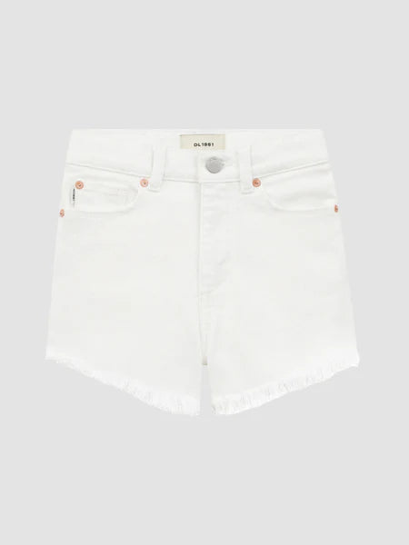 Lucy Short White Frayed