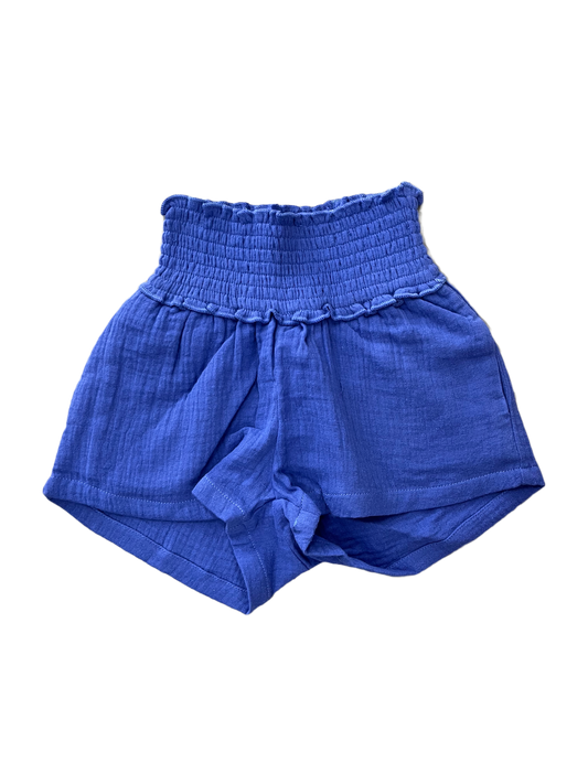 Sadie Gauze Shorts- Royal Blue