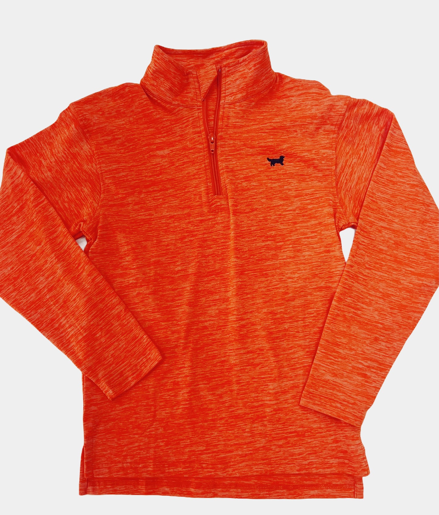 1/4 Zip Cloudy Yarn Top - Orange Crush