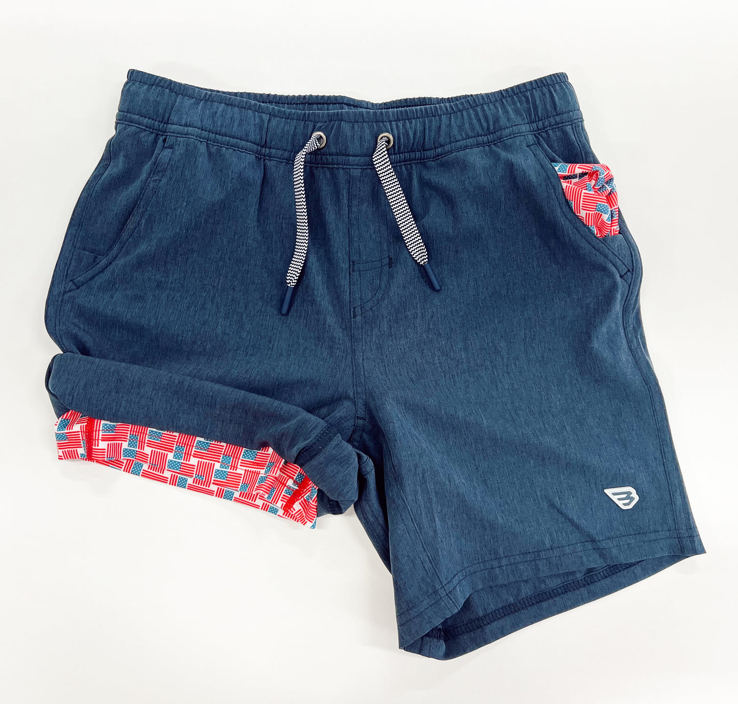 Youth American Flag Pocket Athletic Shorts