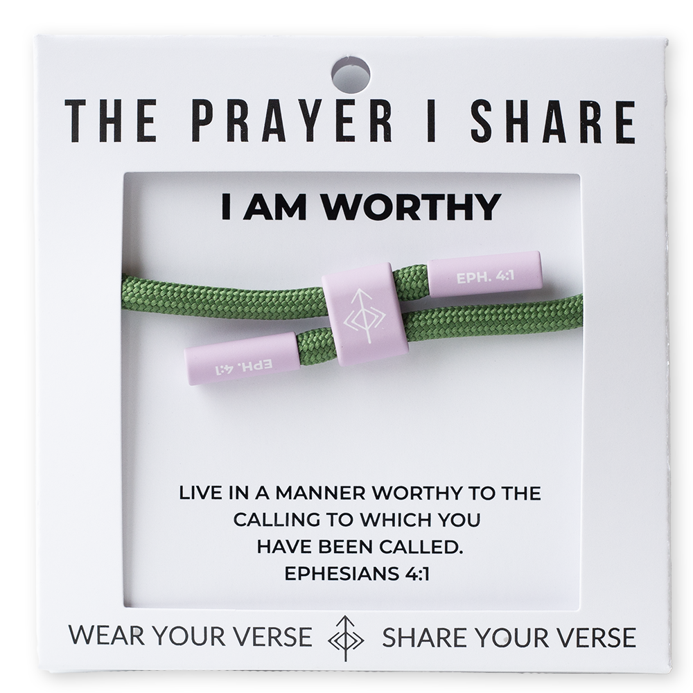 I AM WORTHY Bracelet, Christian Cord Bracelet