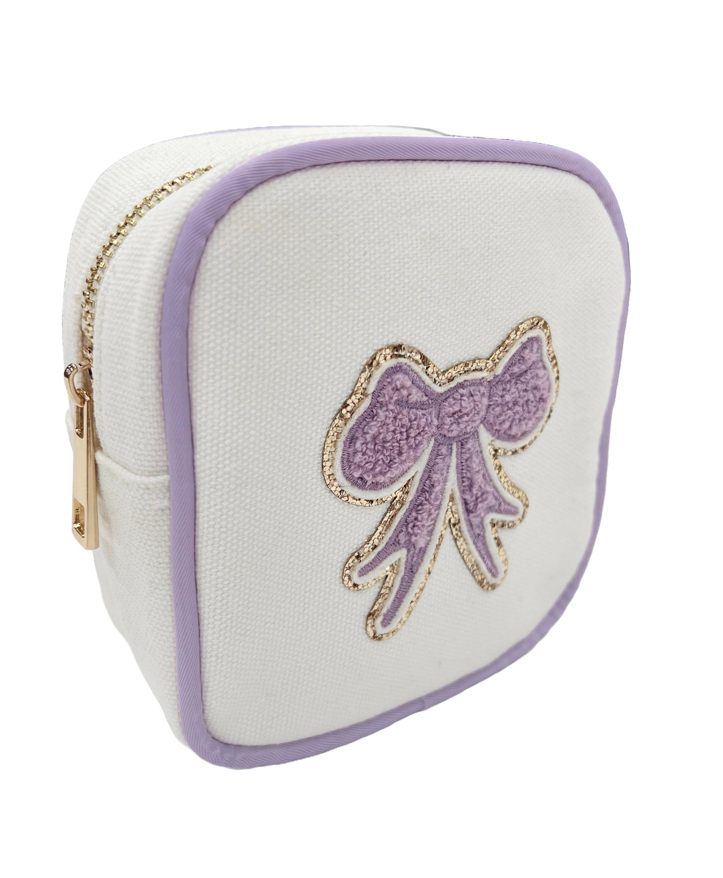 Canvas Embroidered Bow Bag