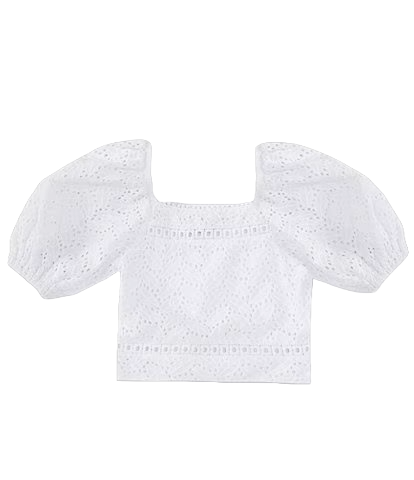 White Allover Eyelet Top