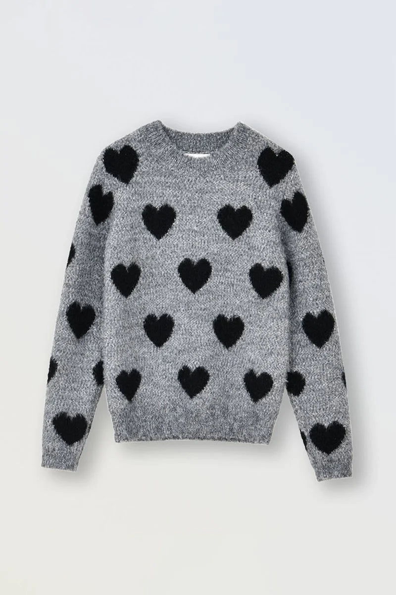 Girls Knitted Sweater - Ash Grey