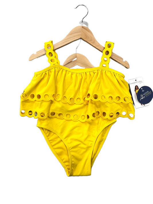 Eyelet Scallop 2pc Swimsuit- Yellow