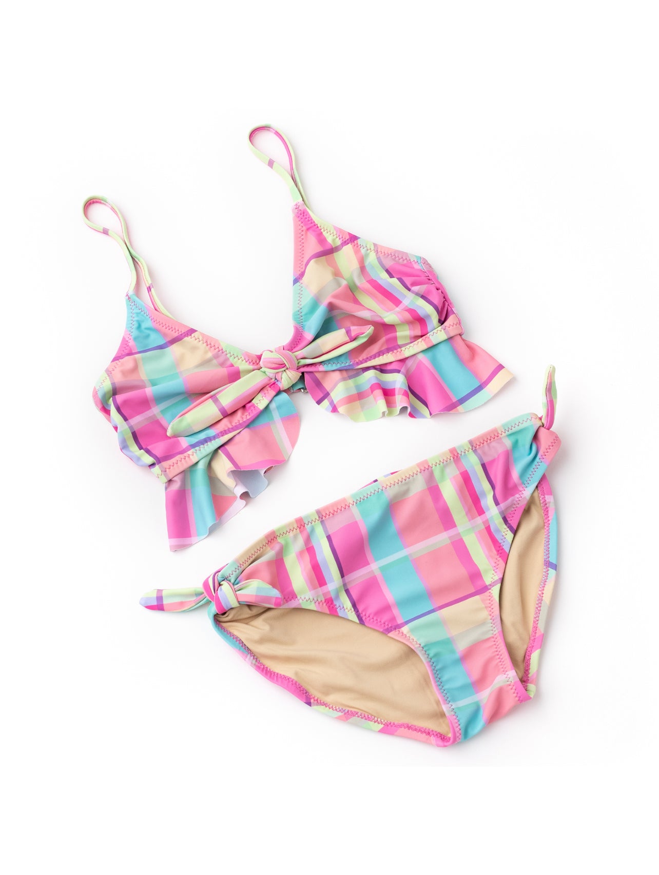 Plaid Ruffle Bikini