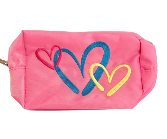 3 Hearts Cosmetic Bag