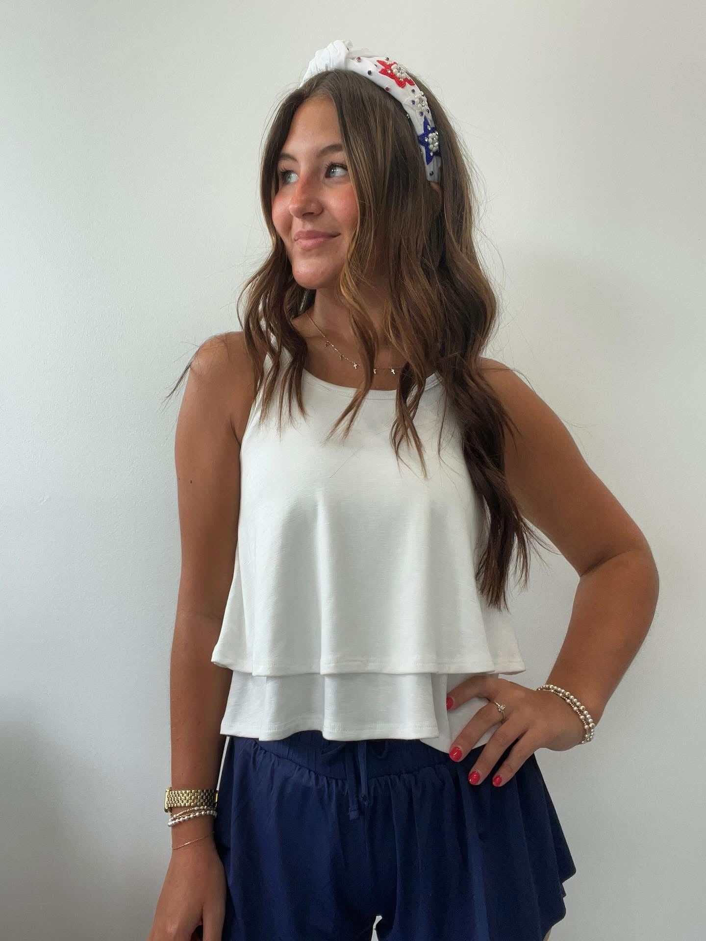 Scoop Neck Double Layer Tank