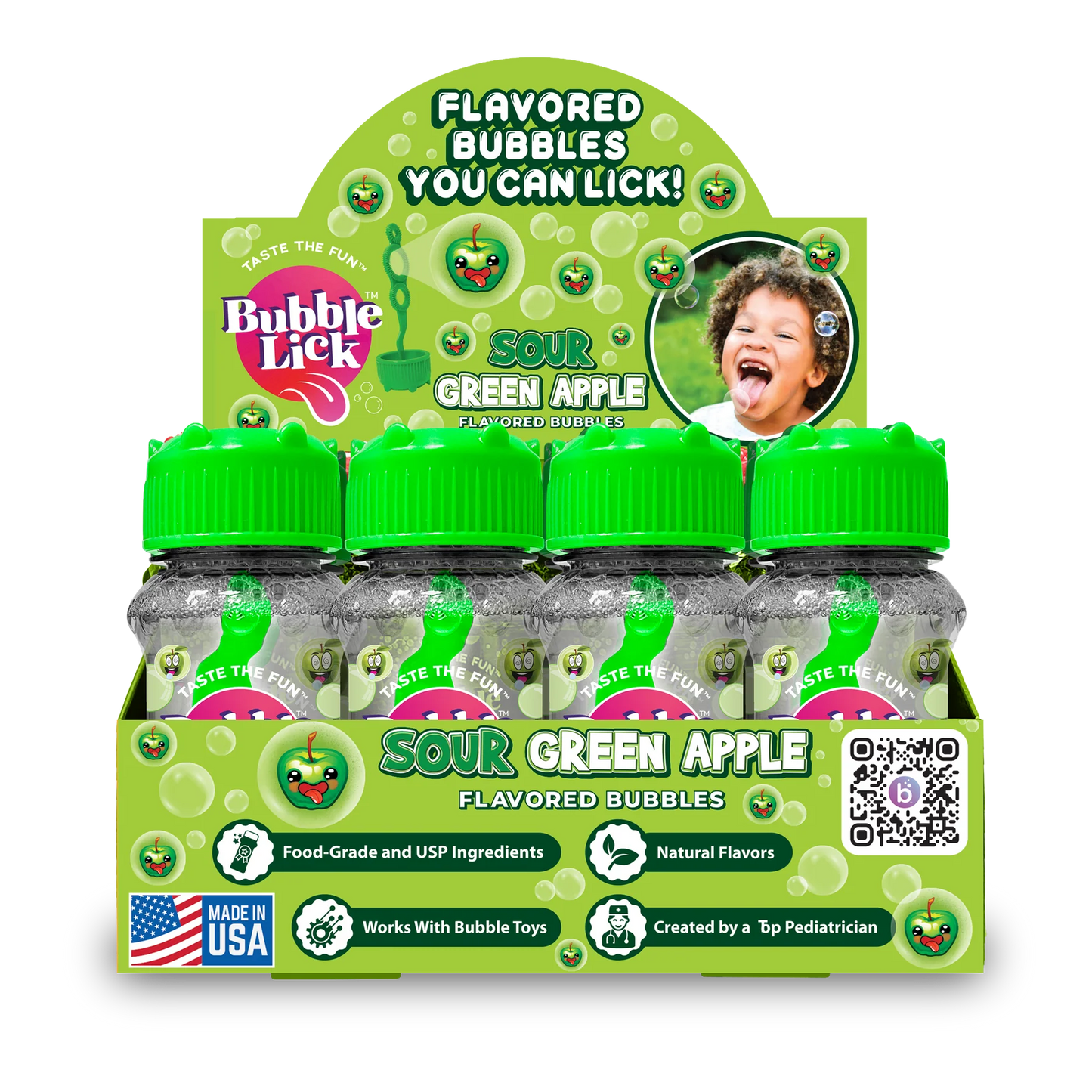 Sour Green Apple Flavored Bubbles