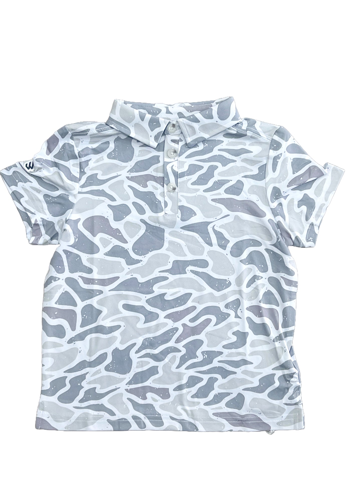Youth White Camo Polo