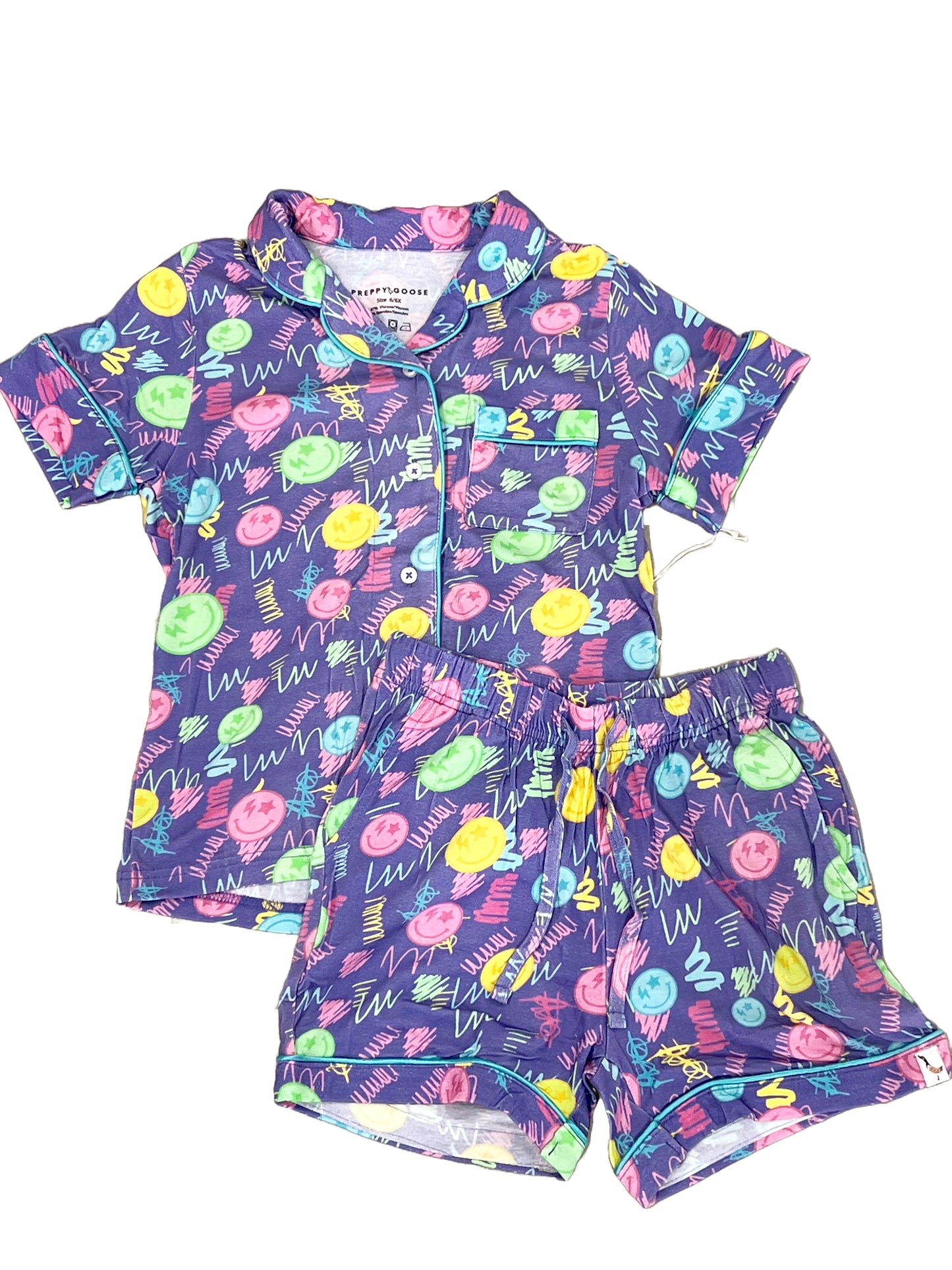 Girls Smiley Face Pajama Set
