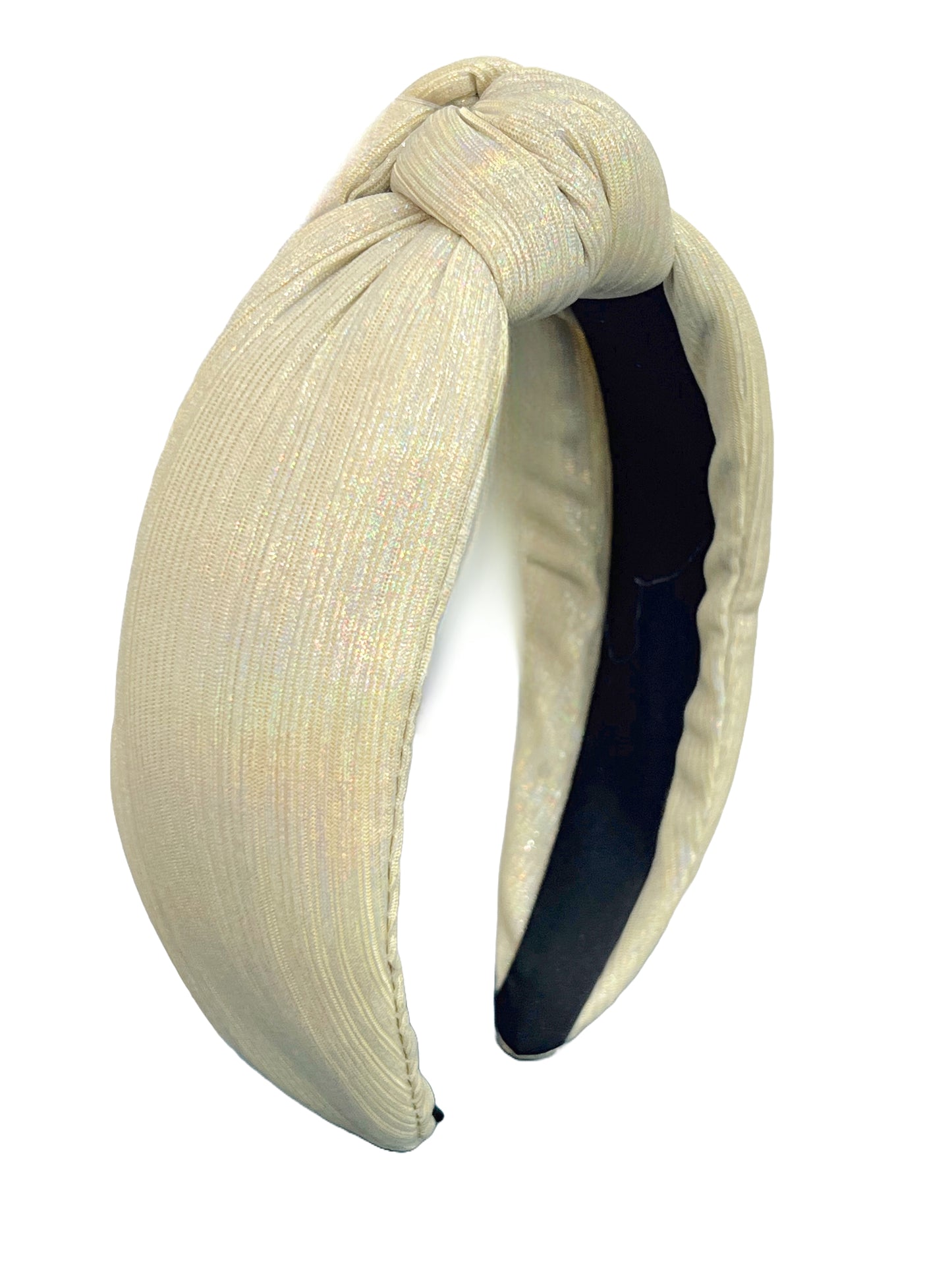 Shimmer Metallic Headband Beige