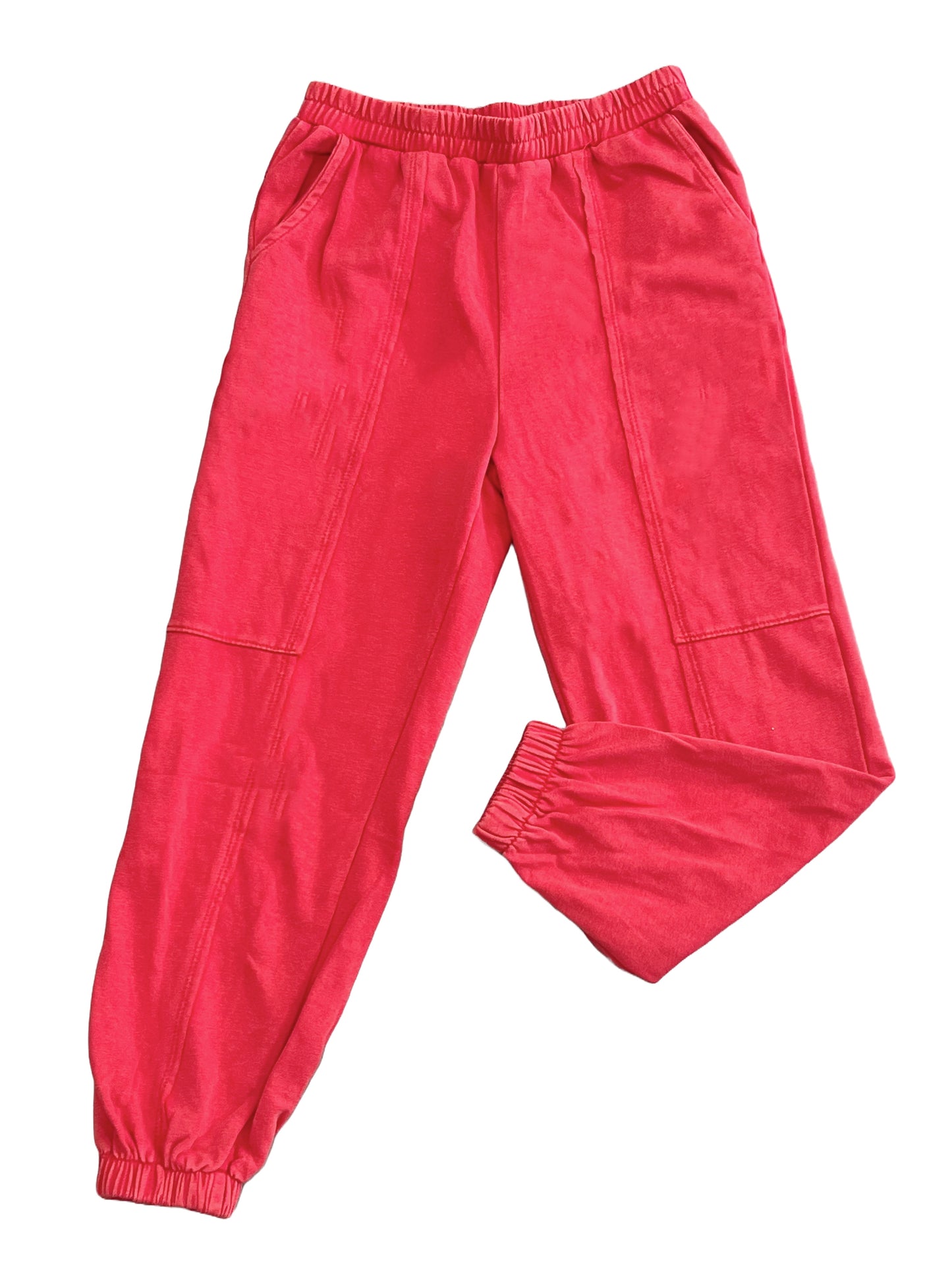 Washed Paneled Knit Joggers