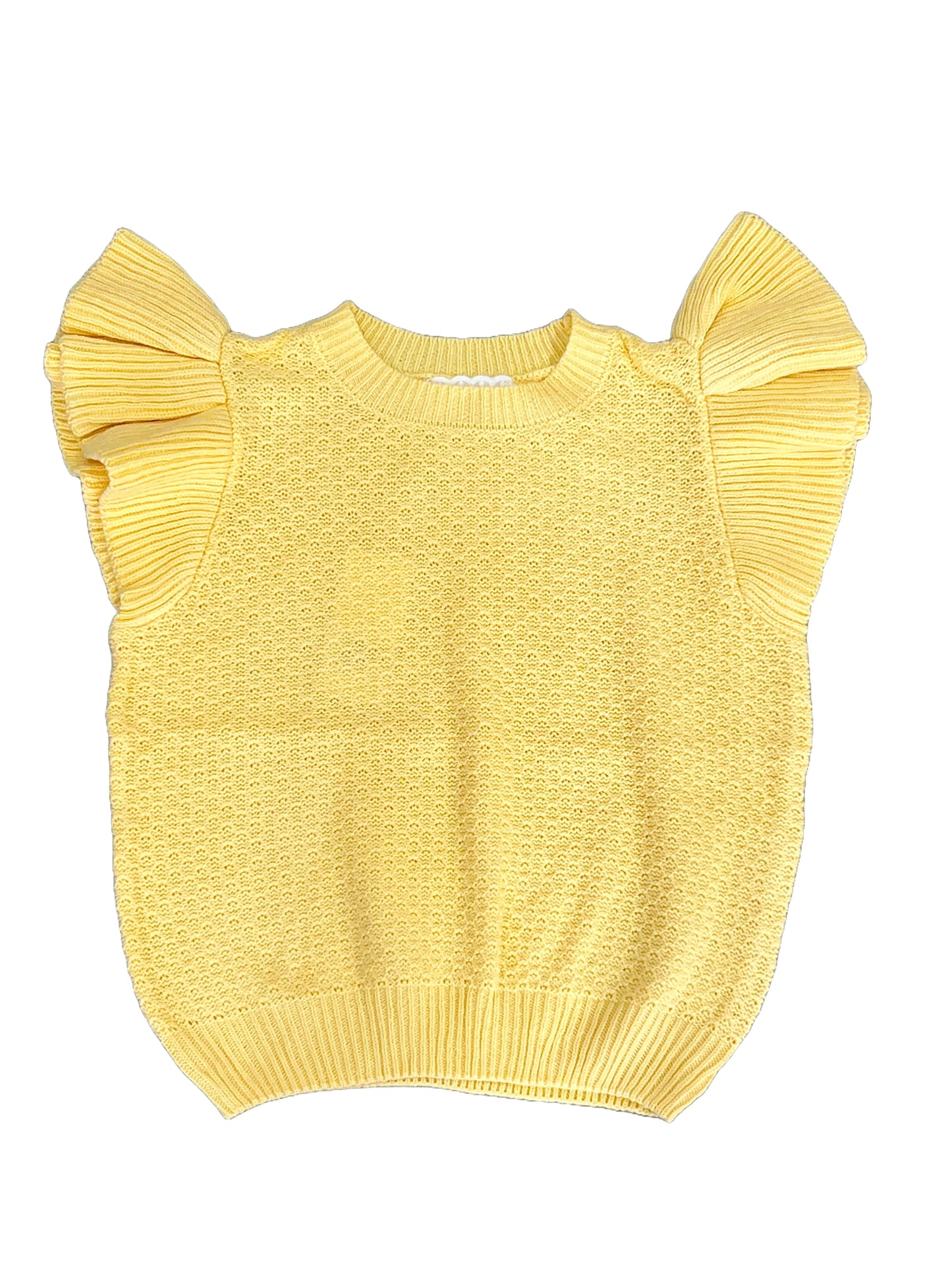 Pearl Ruffle Cap Sleeve Top