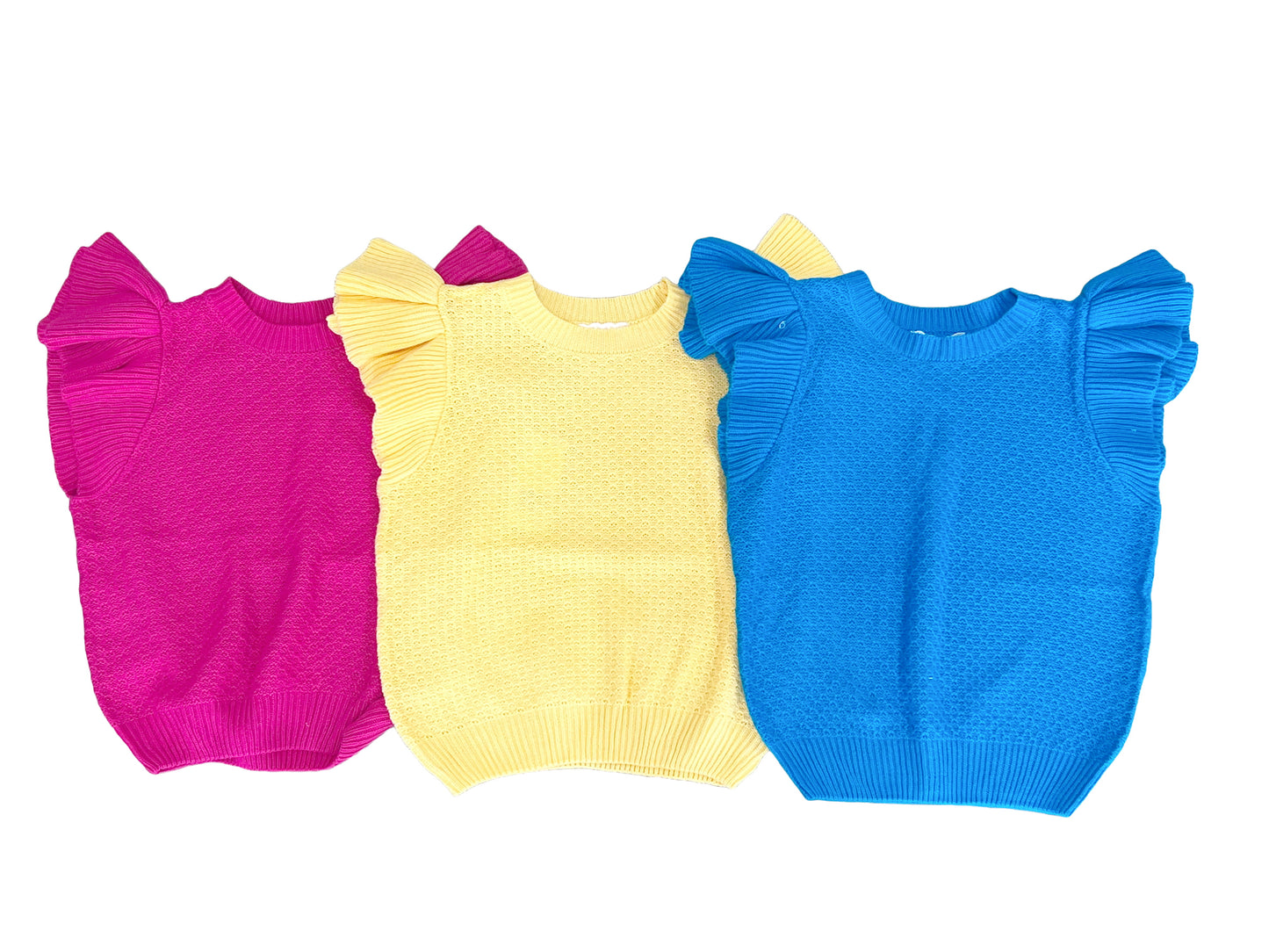 Pearl Ruffle Cap Sleeve Top