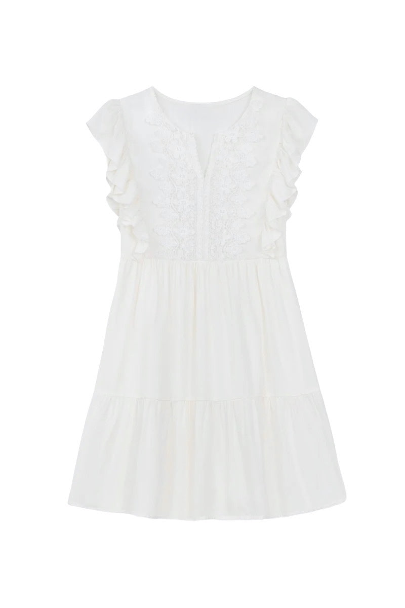 Short Dress with Embroidery Detailing