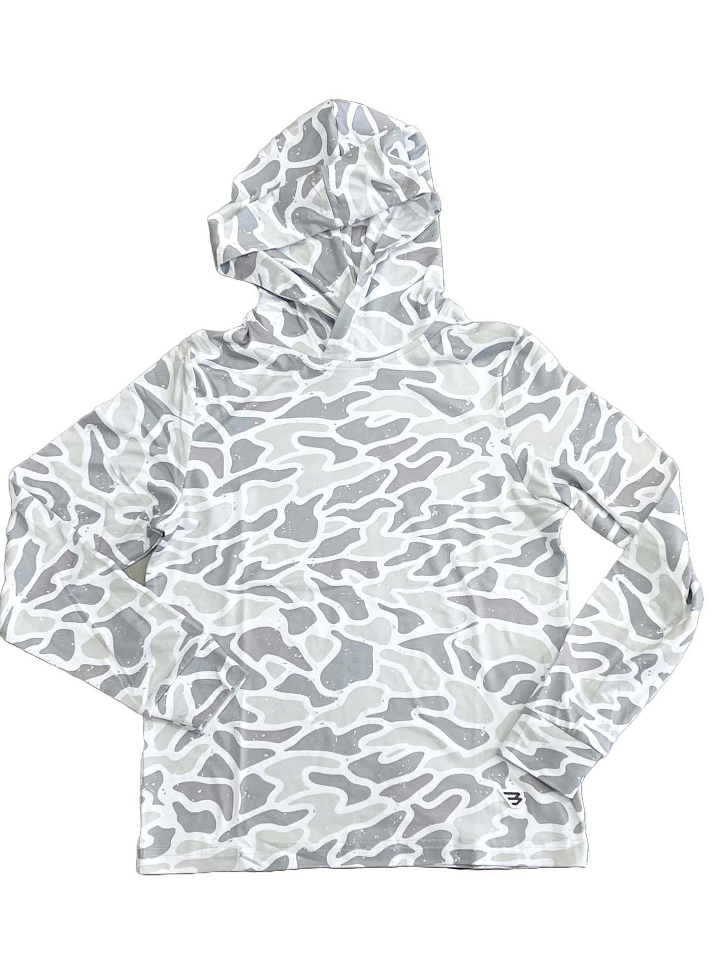 Youth White Camo Perf Hoodie