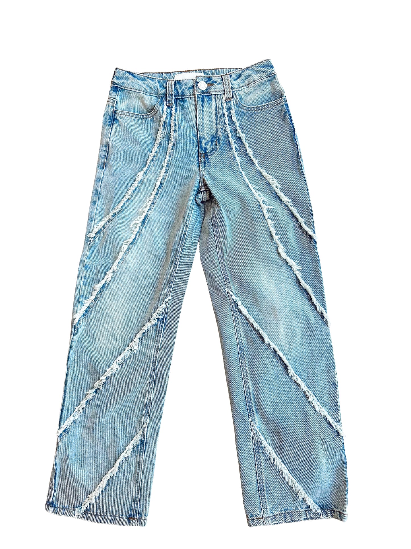 Fringe Straight Leg Jeans