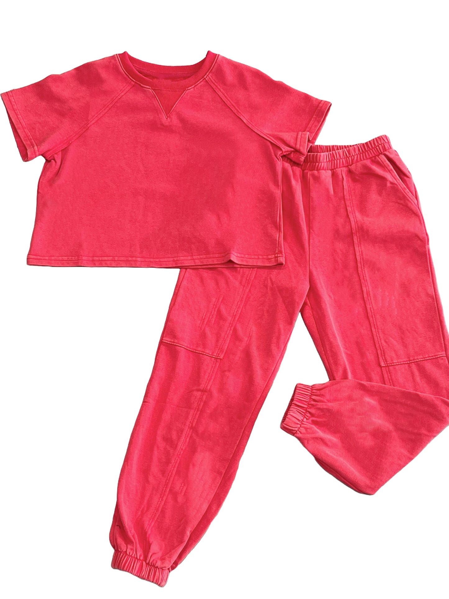 Washed Paneled Knit Joggers