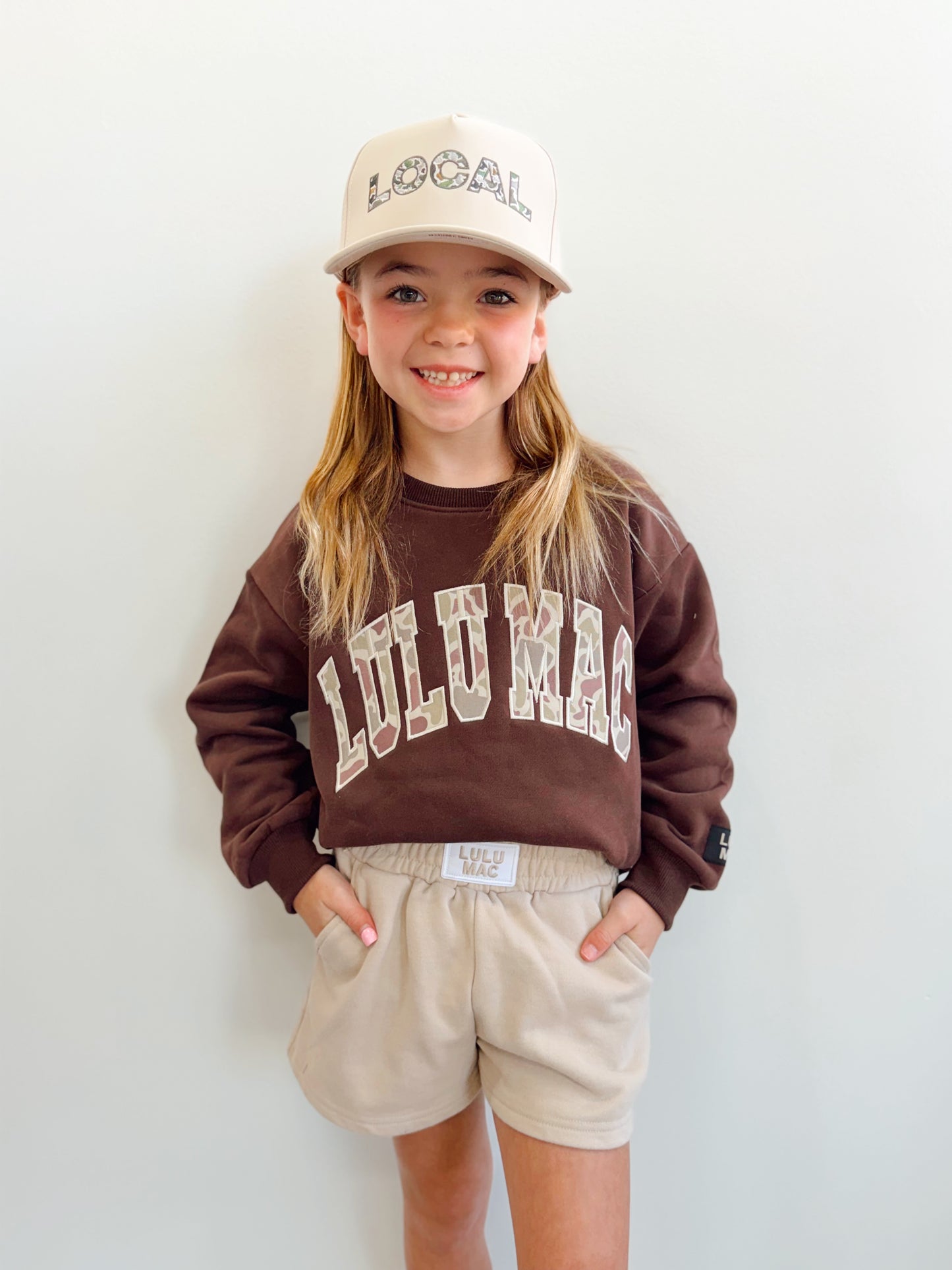 Girls Lulu Mac Brown Camo Sweatshirt