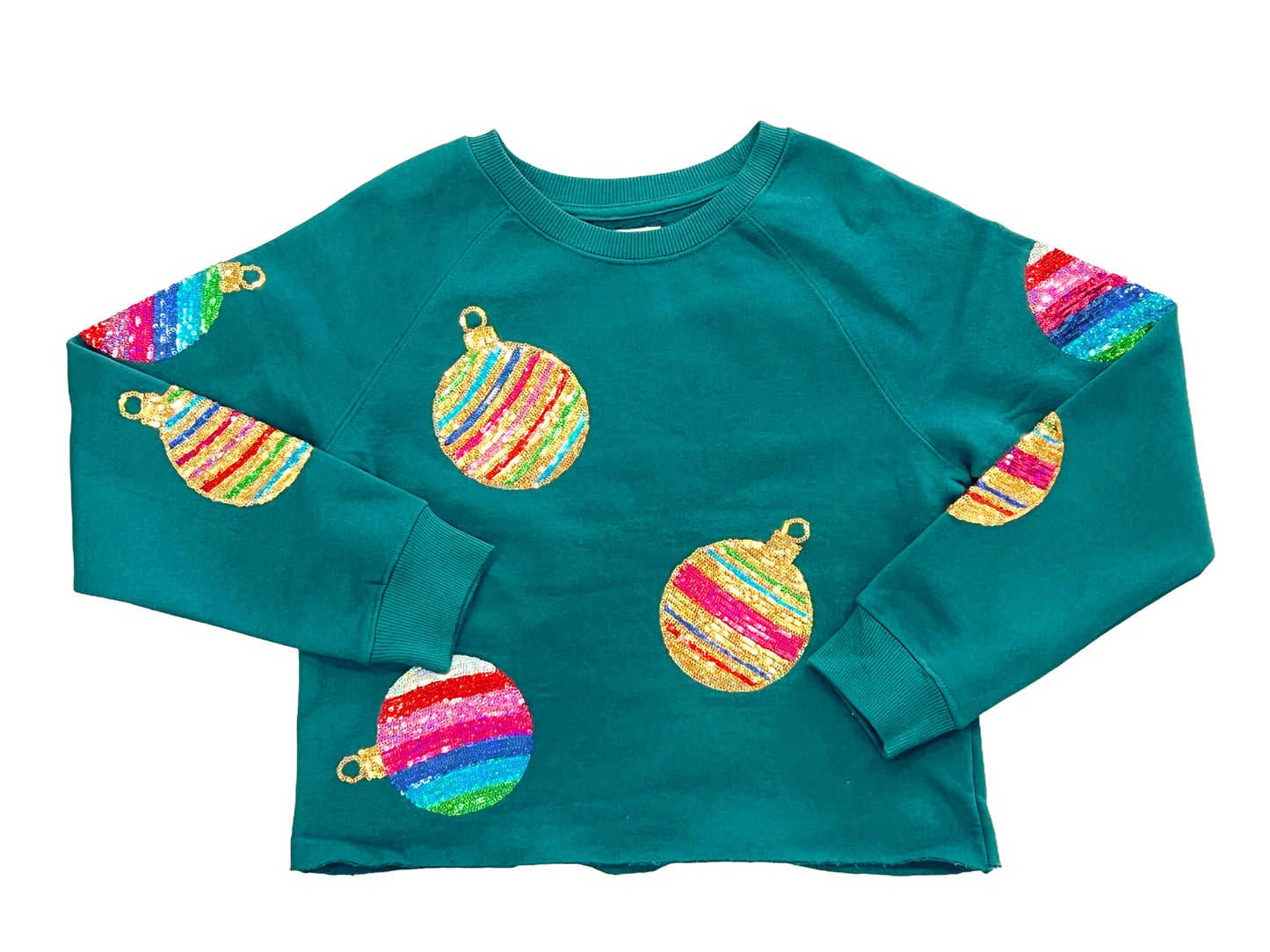 Sequin Ornament Crop Sweatshirt