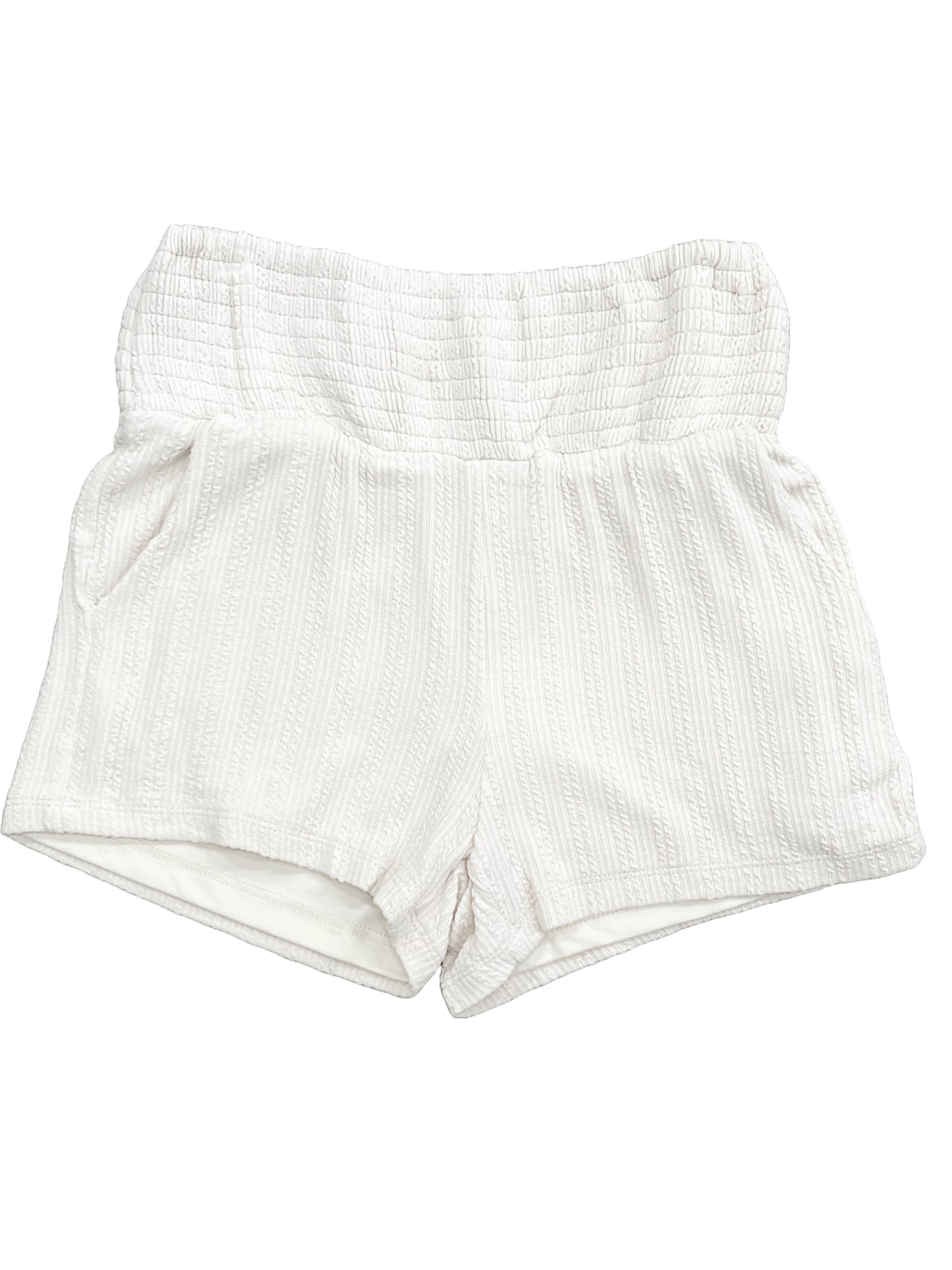 Smocked Waist Cable Print Shorts