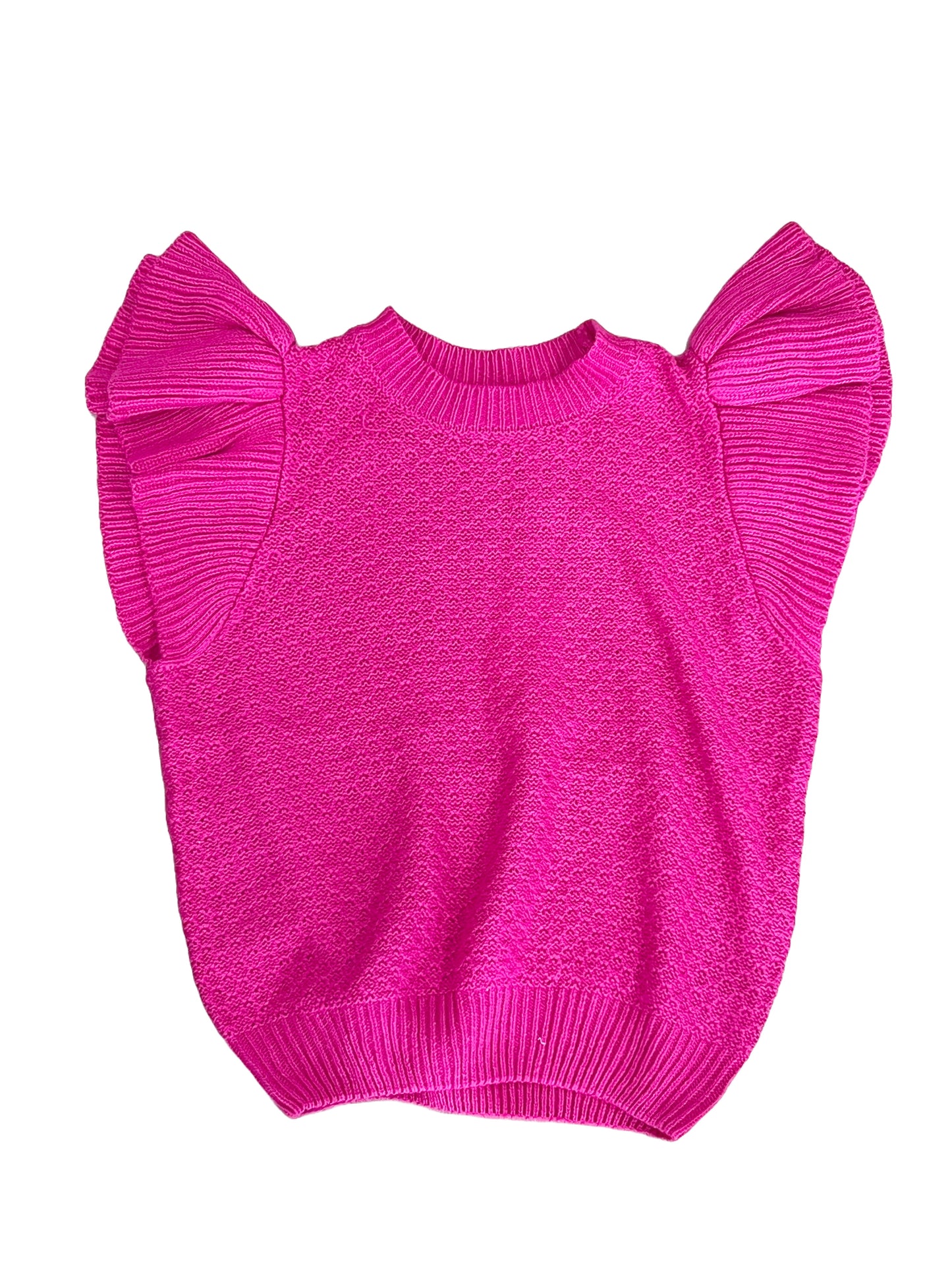 Pearl Ruffle Cap Sleeve Top