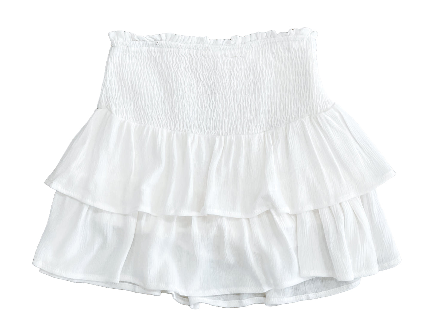 Smocked Ruffle Tiered Mini Skirt