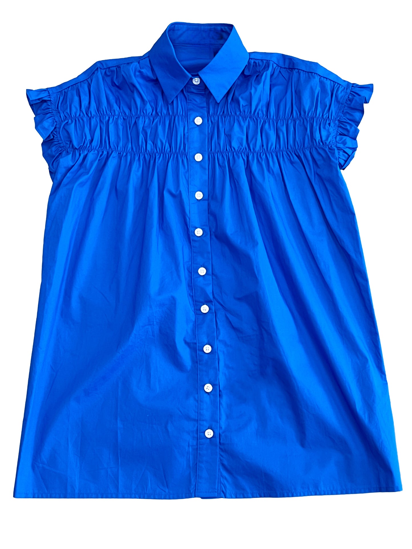 Short Shirt Smocked Detail Dress