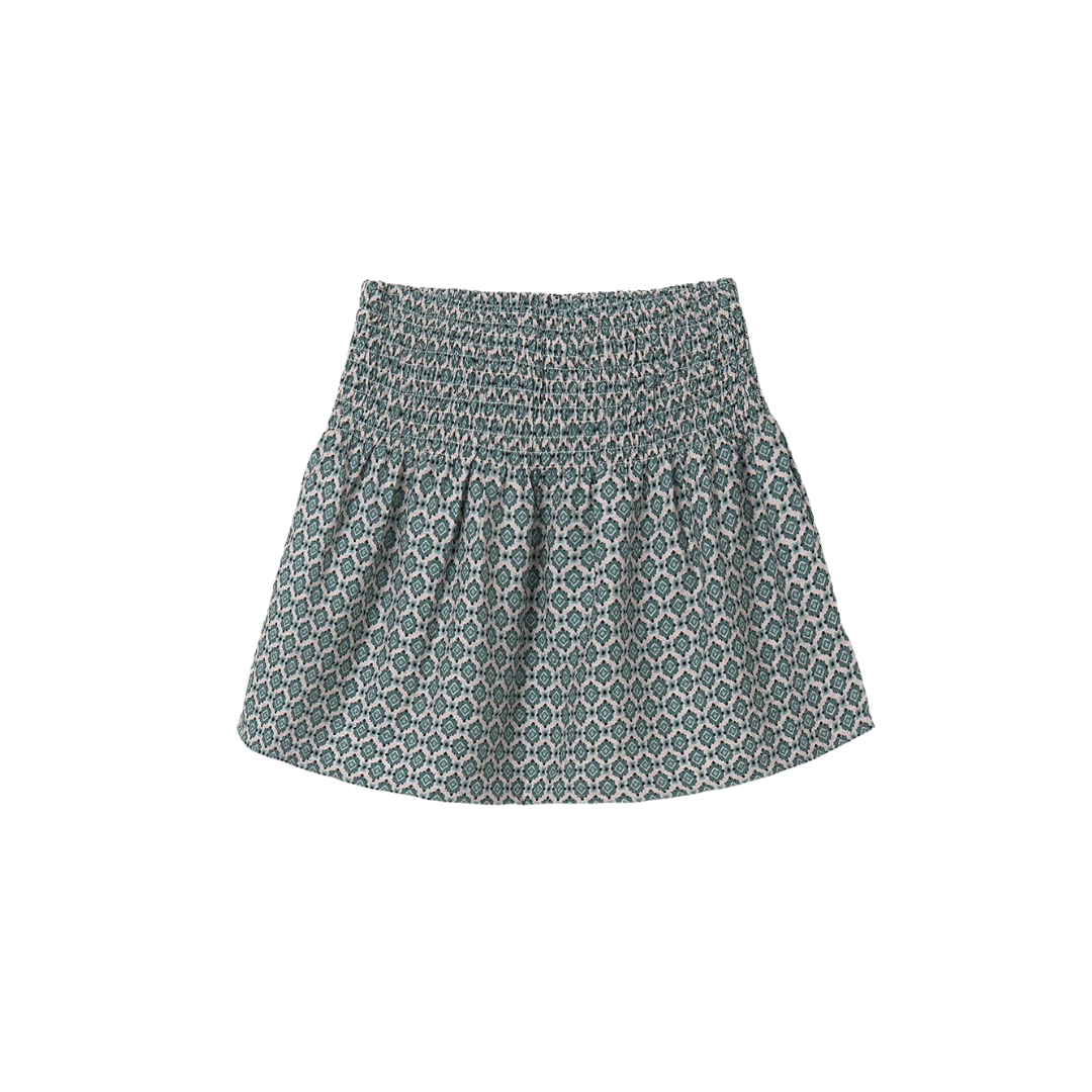 Emerald Mosaic Smocked Skirt