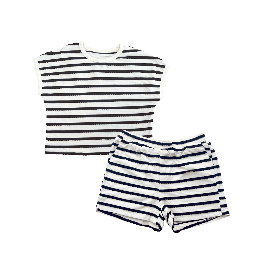 Black Stripe Knit Dolman Top