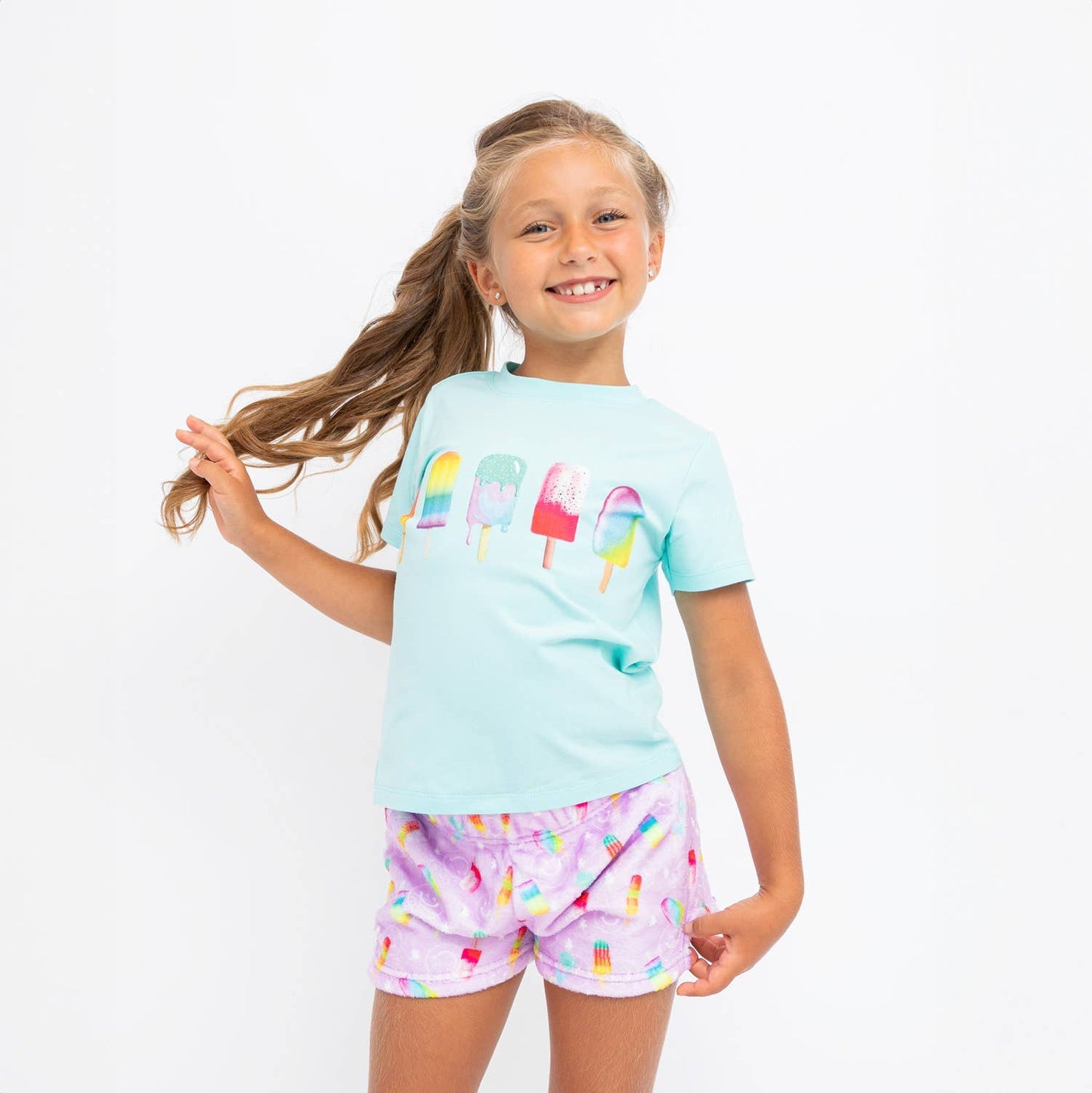 Girls Plush Popsicle Lounge Shorts