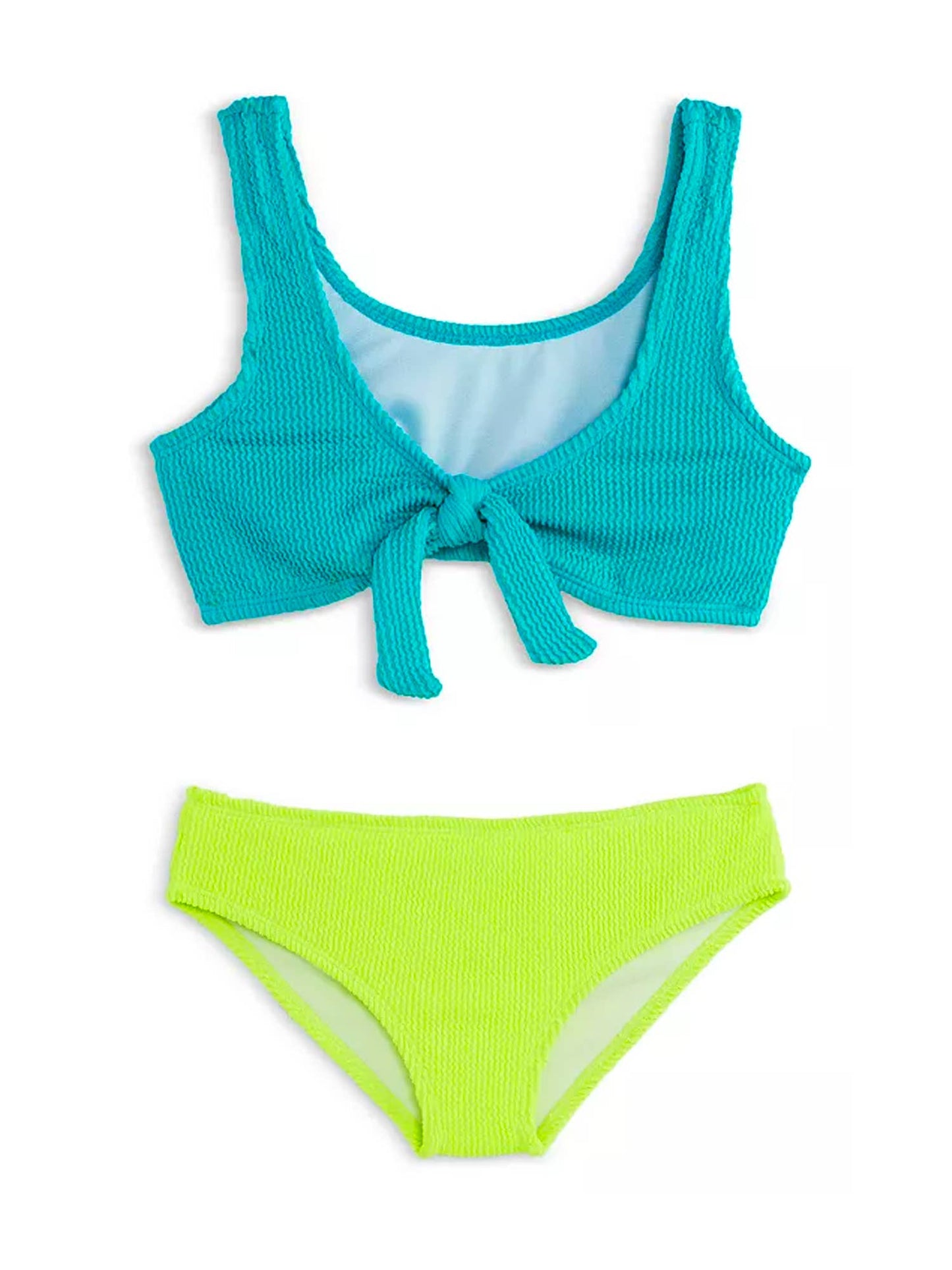 Izy Crinkle Tie Front Bikini Swimsuit Set