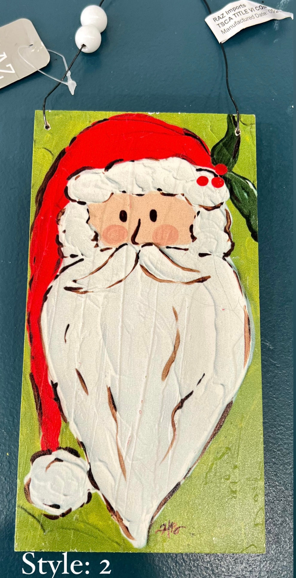 Santa Clause Wooden Ornament