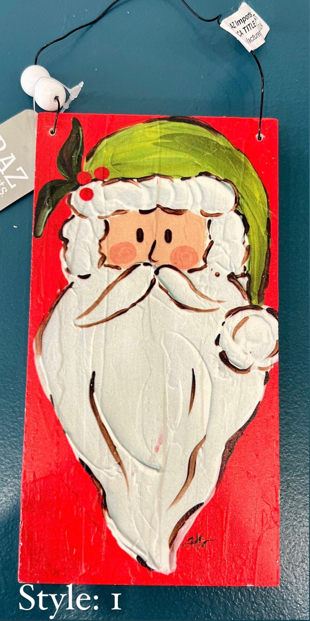 Santa Clause Wooden Ornament