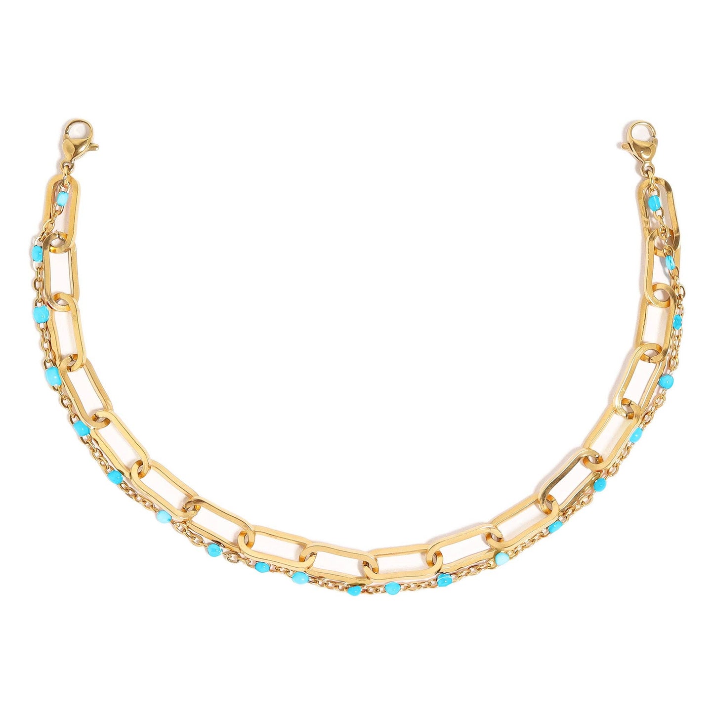 Trucker Hat Chain: Paperclip and Satellite Layered Chain Set