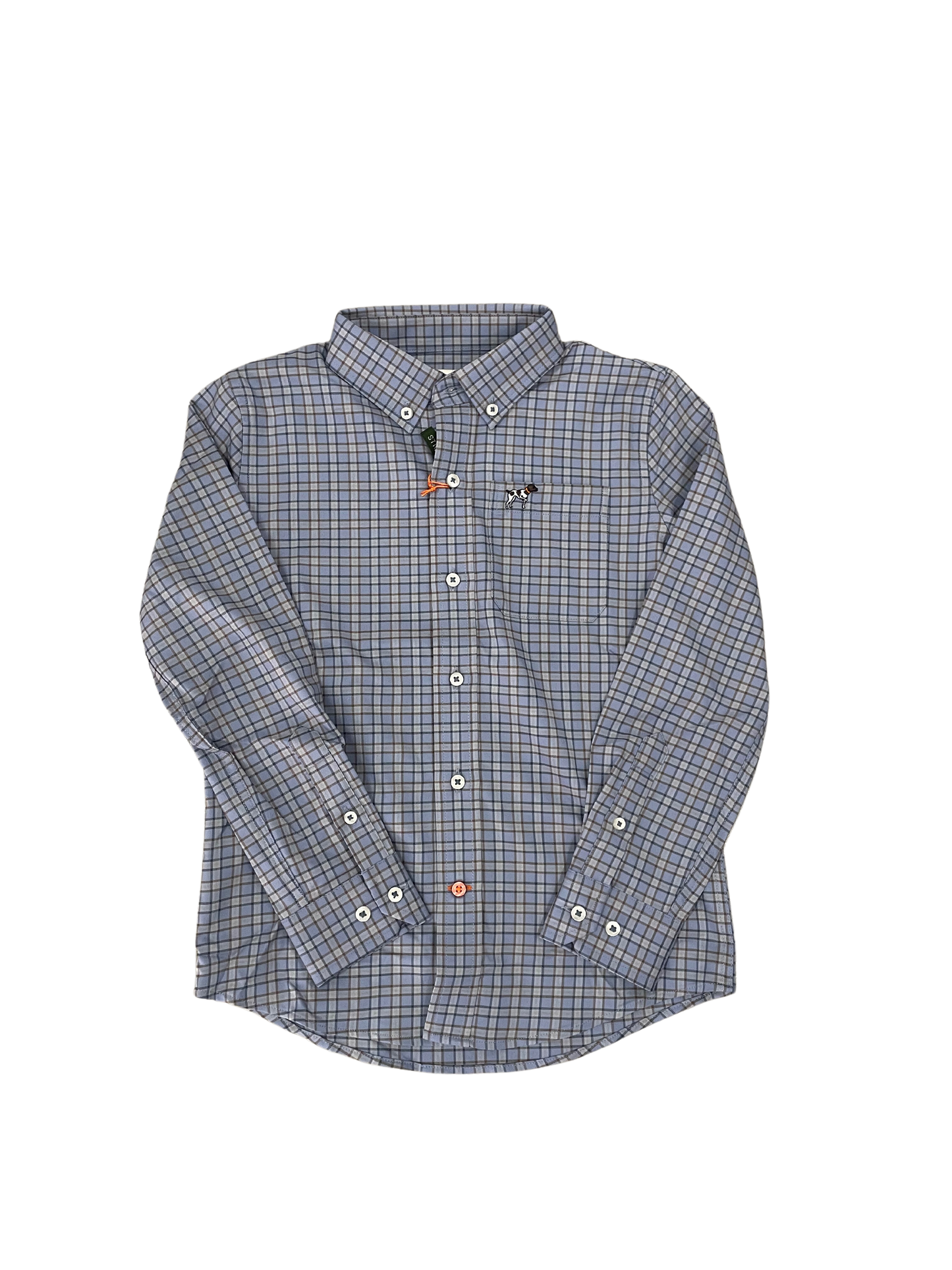 LS Hadley Stretch Polo Shirt- Morton SM Plaid Blue