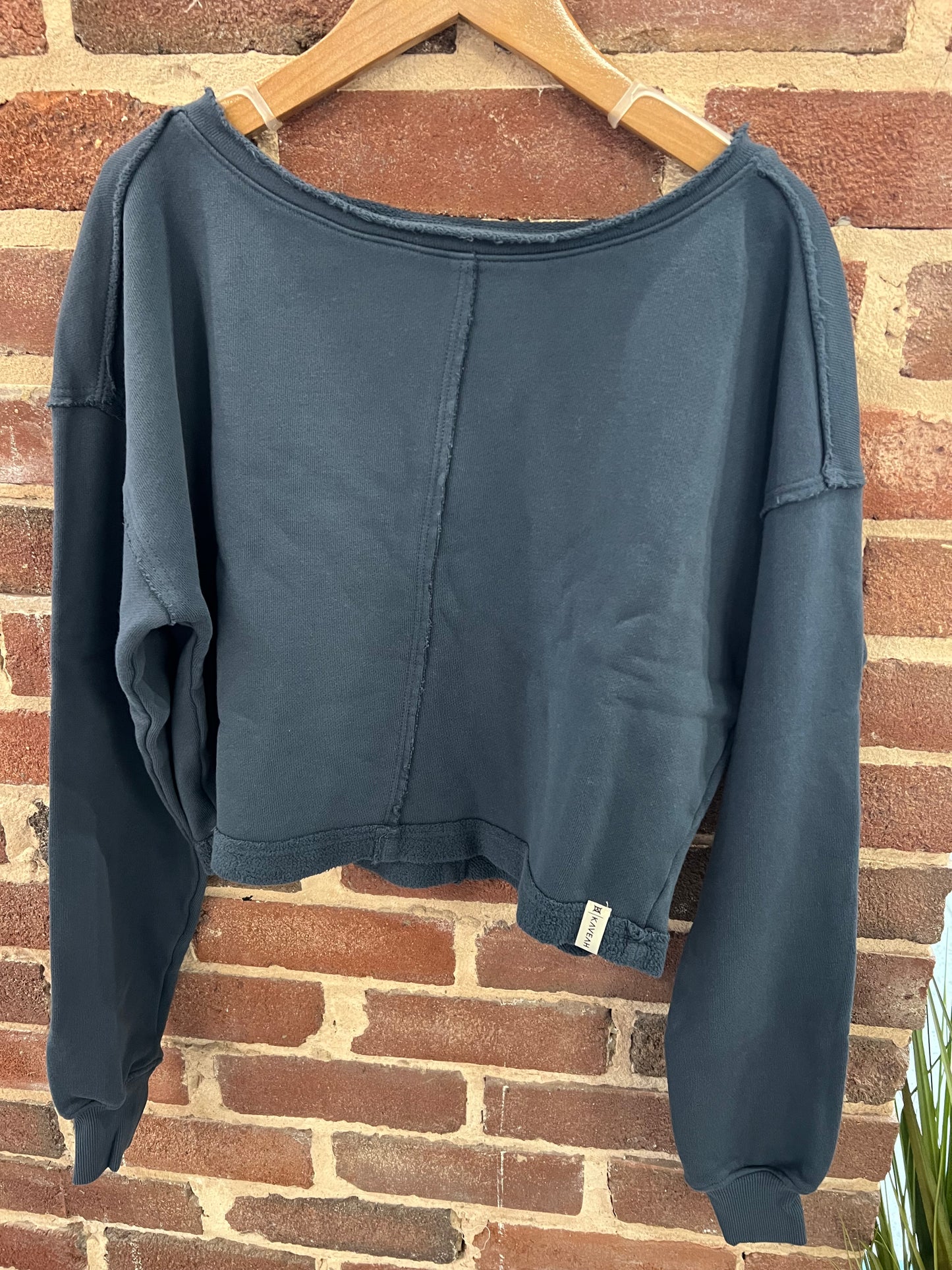 Cotton Fleece Raw Boat Neck