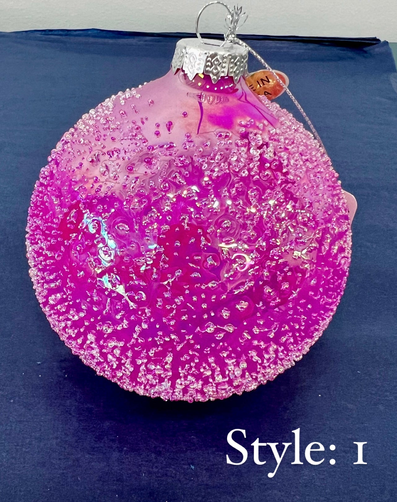 Pink Glitter Ball Ornament