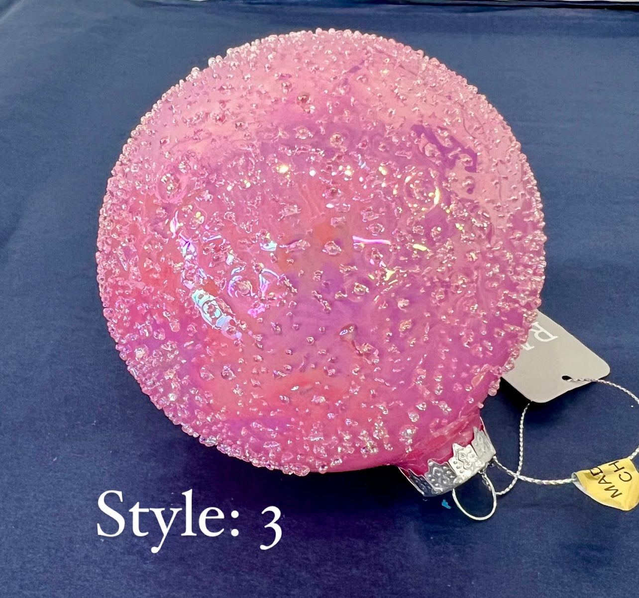 Pink Glitter Ball Ornament