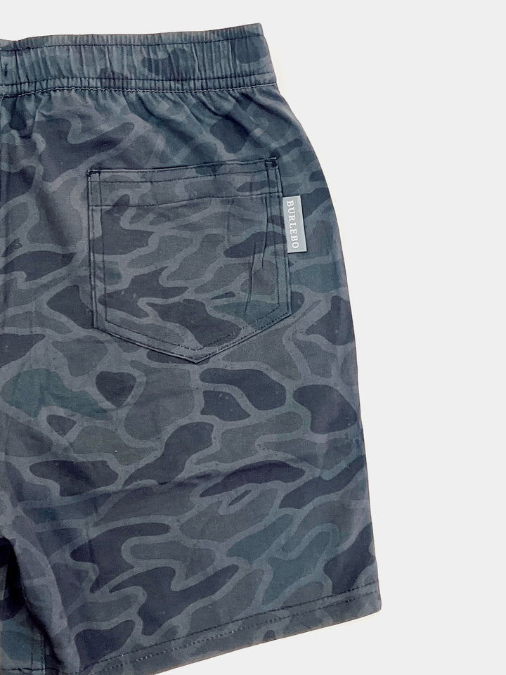 Youth Black Camo Athletic Shorts