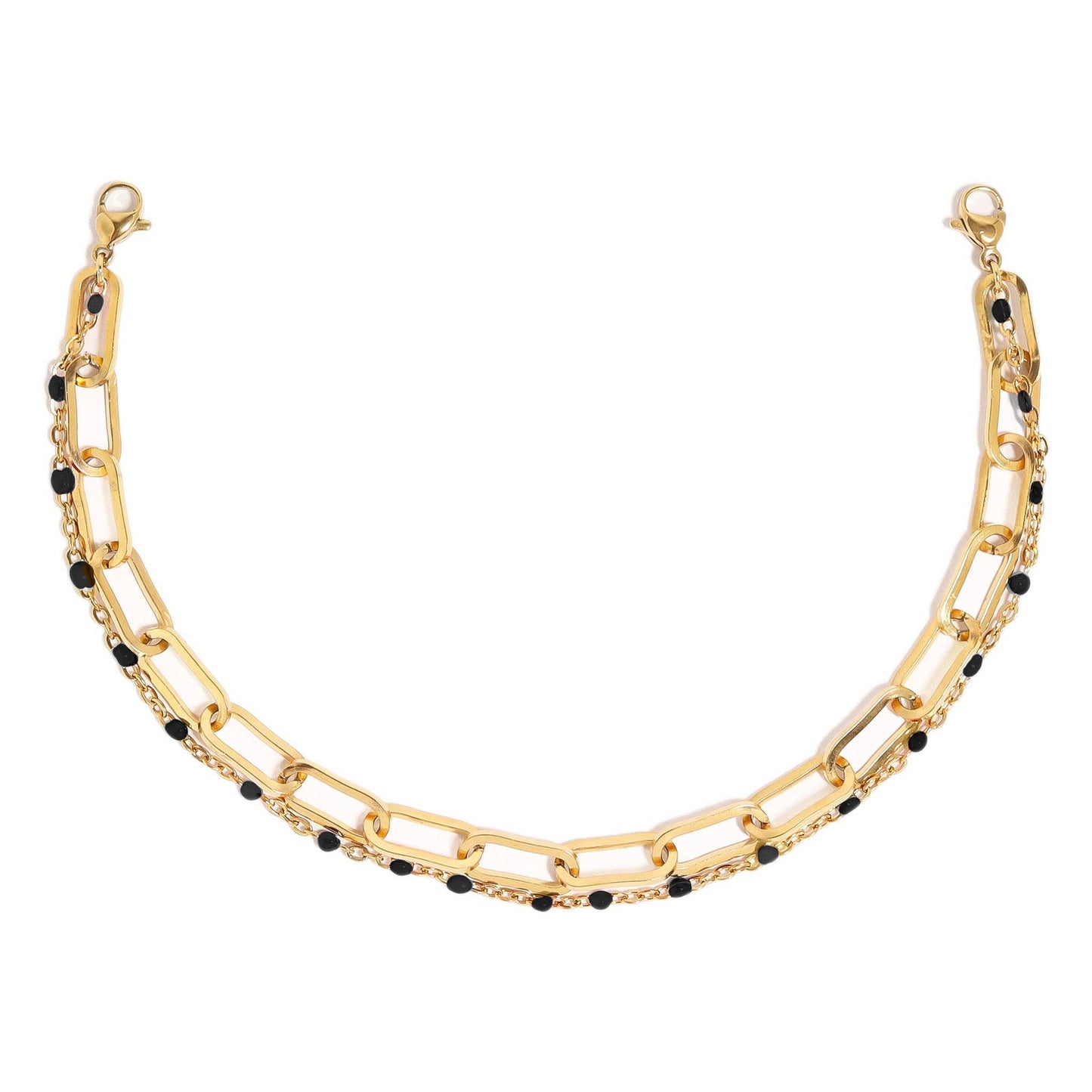 Trucker Hat Chain: Paperclip and Satellite Layered Chain Set