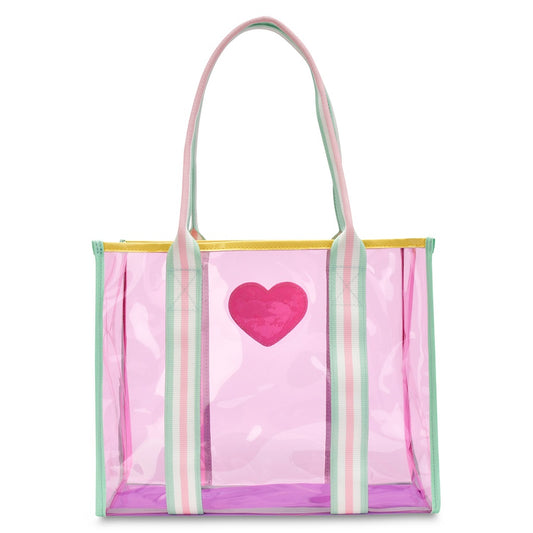 Color Block Clear Tote