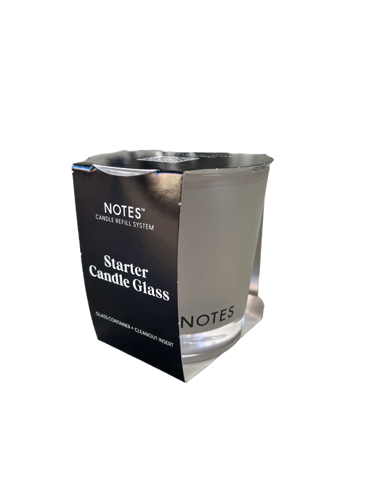 Notes Starter Candle Glass White