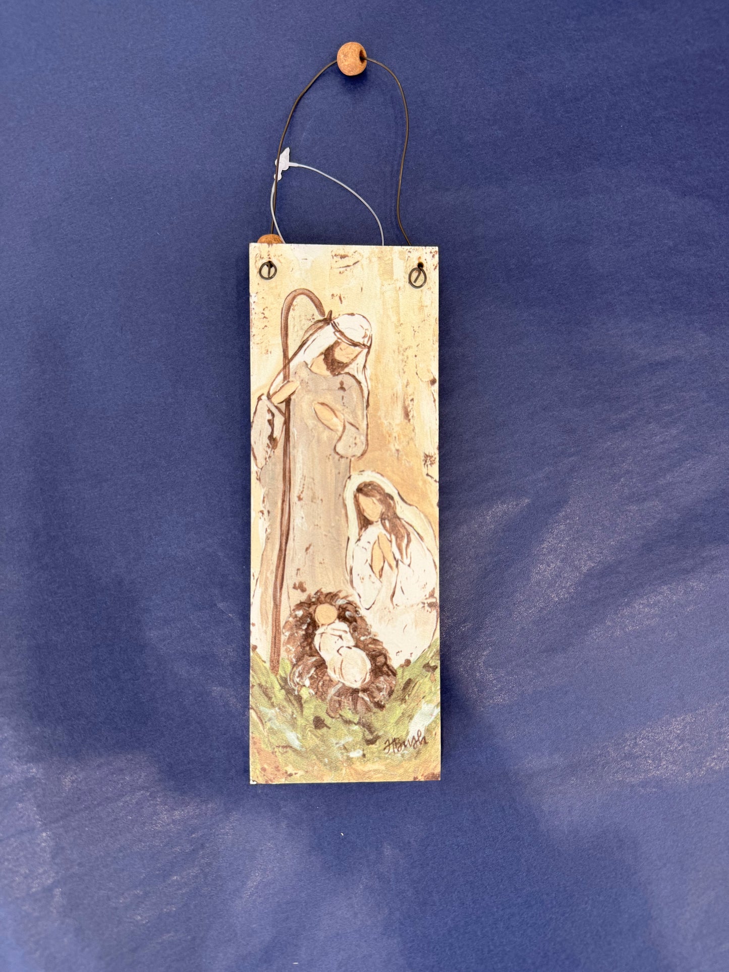 7" Holy Family Wooden Ornament