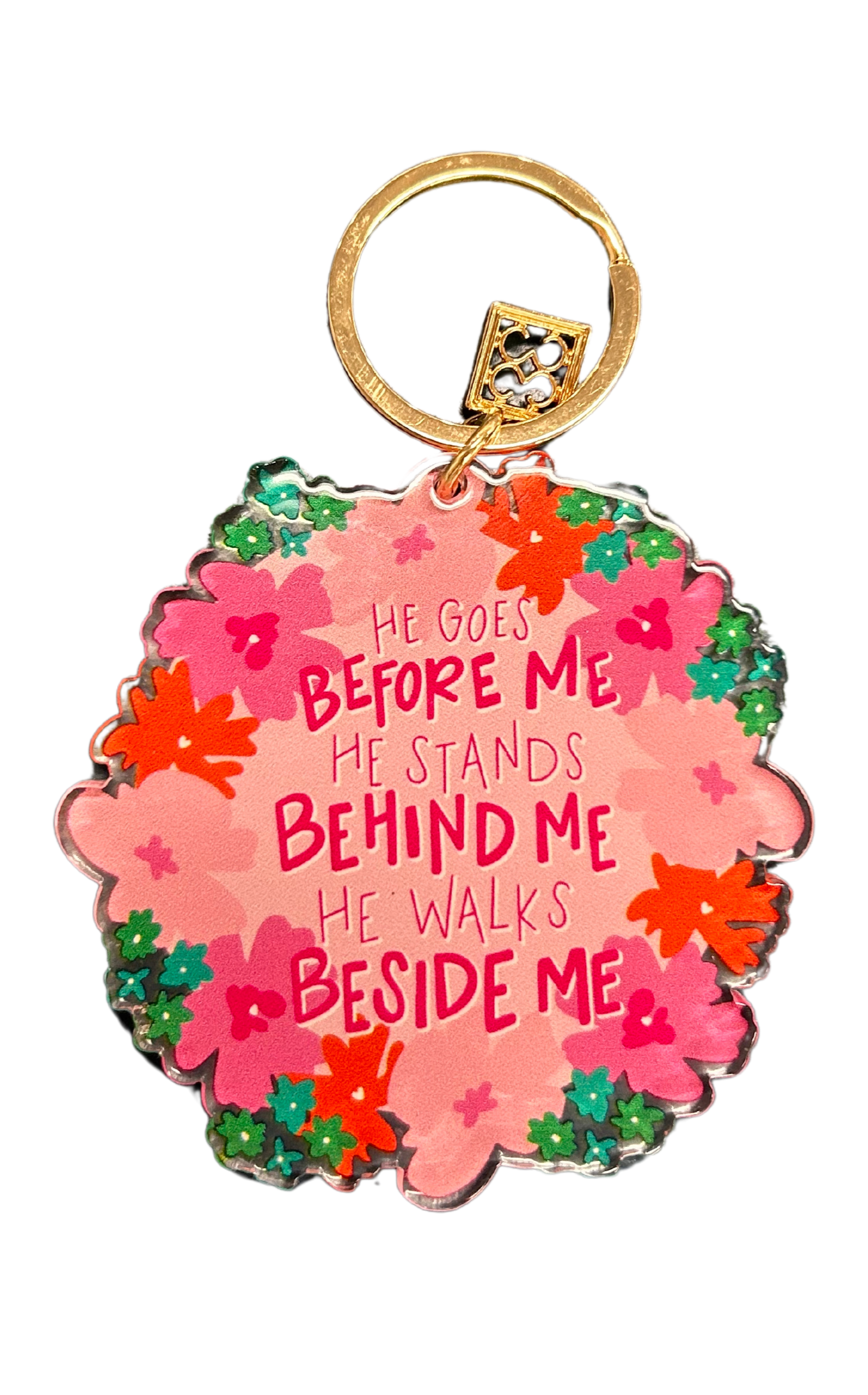 "He Goes Before Me" Acrylic Keychain