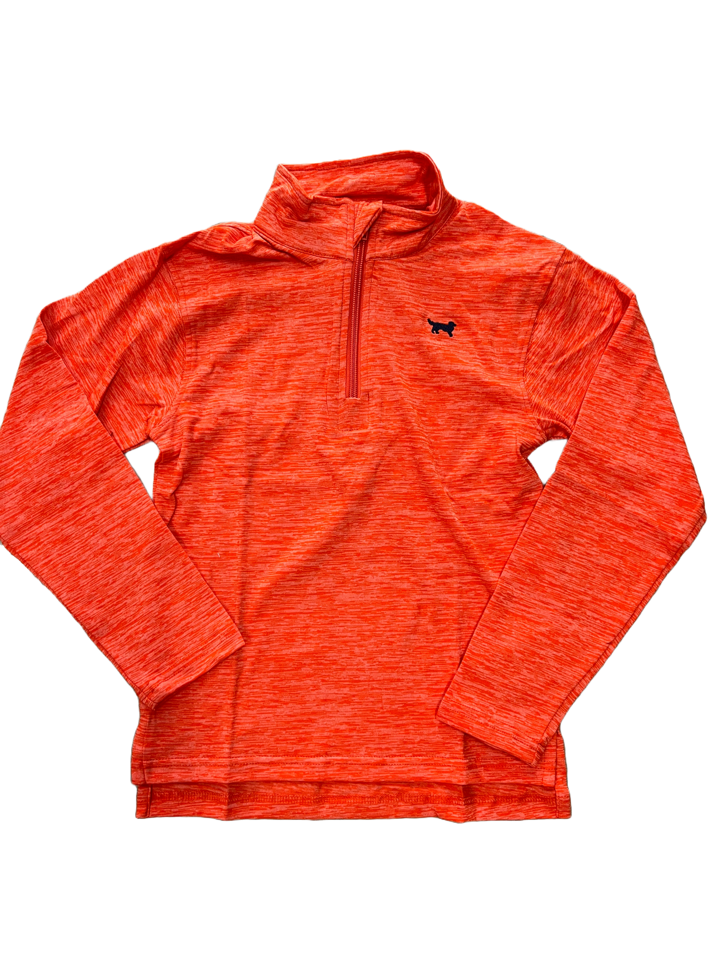 1/4 Zip Cloudy Yarn Top - Orange Crush