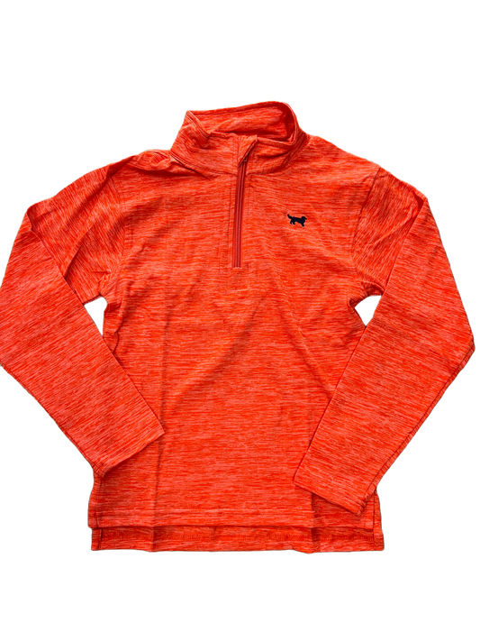 1/4 Zip Cloudy Yarn Top - Orange Crush