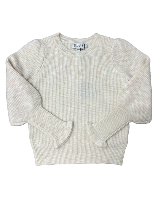 Girls Knitted Sweater - Cream