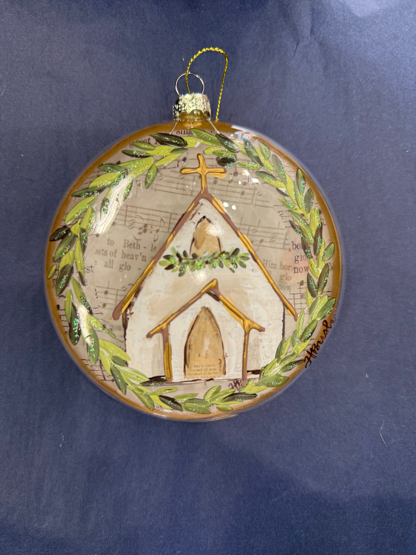 5" Music Sheet Church Ornament